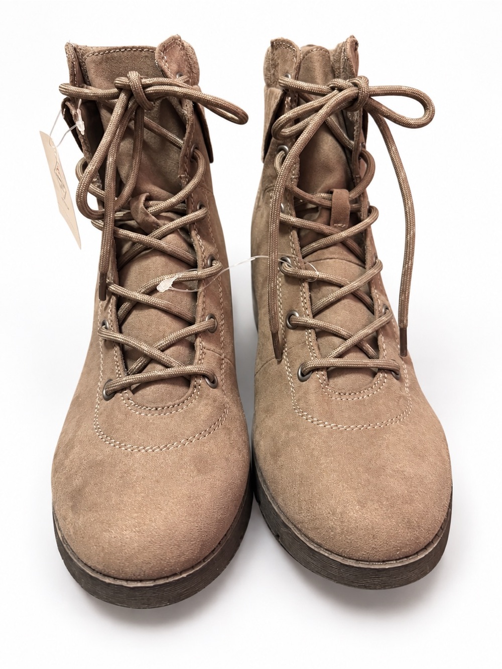 St. John’s Bay Taupe Brown Lace-Up Ankle Boots Size 11M NWT Memory Foam